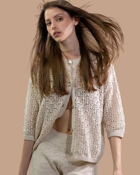 Giacca Ajour in Cotone e Lino