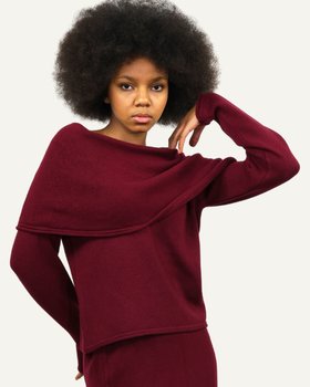 Maglia Collo Risvoltato Donna in Pura Lana Merino Ultrafine