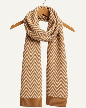 Sciarpa Spina di Pesce Donna in Pura Lana Merino Ultrafine