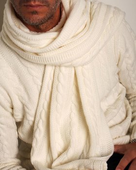 Sciarpa Uomo Trecce in Pura Lana Merino Ultrafine