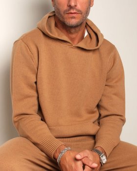 Maglia Uomo Cappuccio in Pura Lana Merino Ultrafine