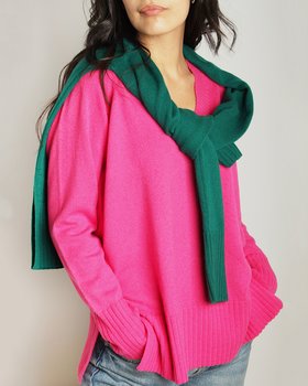 Maglia Scollo a V profondo in Puro Cashmere