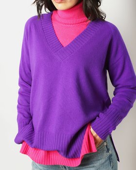 Maglia Scollo a V profondo in Puro Cashmere