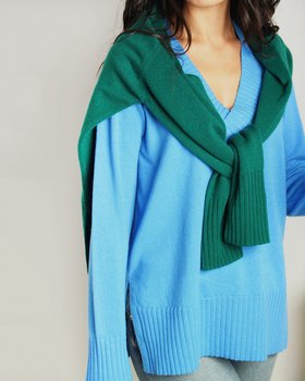 Maglia Scollo a V profondo in Puro Cashmere