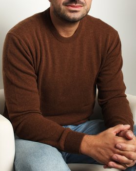 Maglia Girocollo In Puro Cashmere