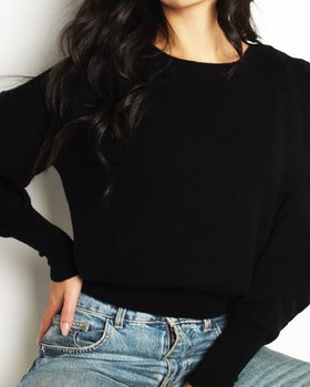 Maglia Manica Pipistrello In Puro Cashmere