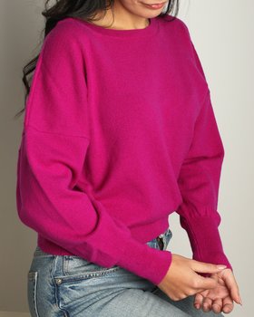 Maglia Manica Pipistrello In Puro Cashmere