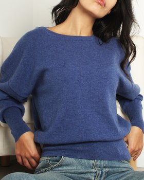 Maglia Manica Pipistrello In Puro Cashmere