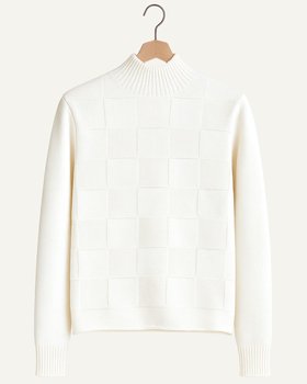 Lupetto Punto Cesta Donna in Pura Lana Merino Ultrafine