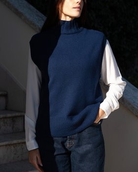 Gilet Lupetto Donna in Pura Lana Merinos Ultrafine