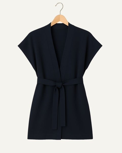 Gilet donna lungo in pura lana merino - adele