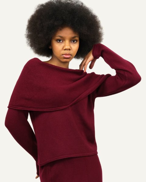 Maglia collo risvoltato donna in pura lana merino ultrafine