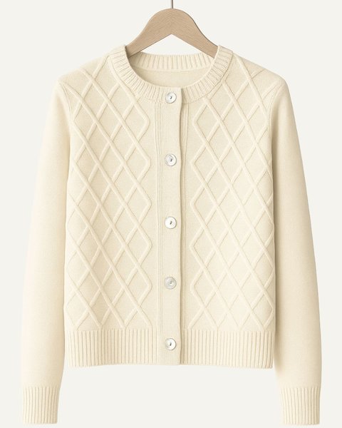 Giacca punto alveare donna in pura lana merino ultrafine