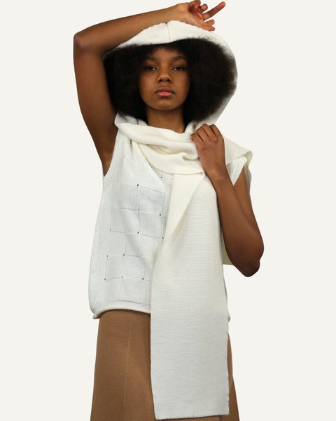 Sciarpa donna in cashmere cappuccio