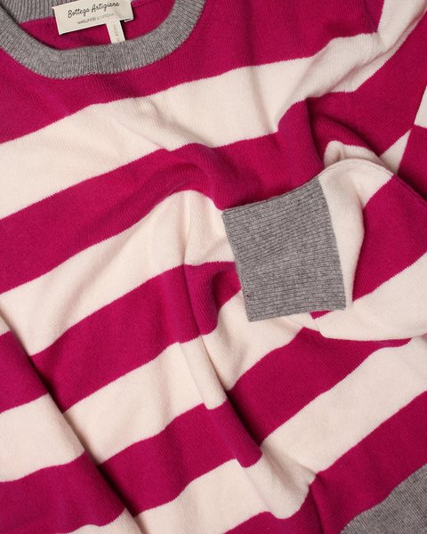 Maglia donna in cashmere rigata