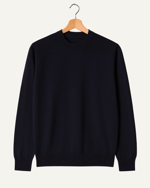 Maglia girocollo uomo in pura lana merino