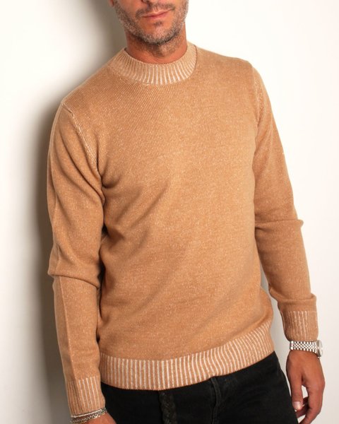 Maglia vanisé uomo in pura lana merino ultrafine