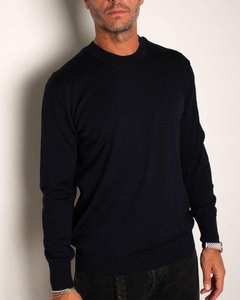 Maglia girocollo uomo in pura lana merino