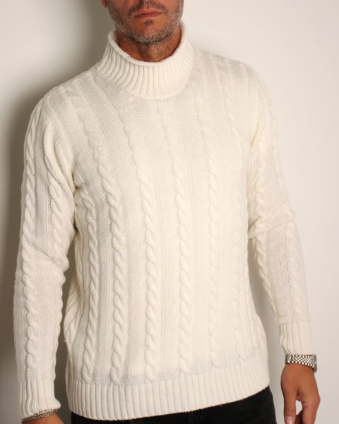 Dolcevita uomo trecce in pura lana merino ultrafine