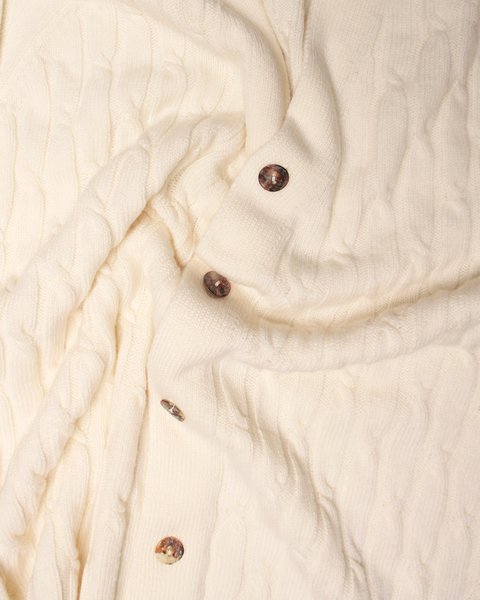 Cardigan uomo trecce in pura lana merino ultrafine