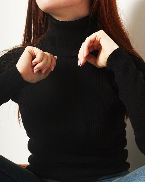 Maglia dolcevita in lana e seta