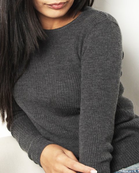 Maglia girocollo in lana e seta