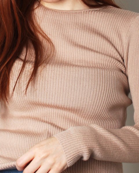 Maglia girocollo in lana e seta