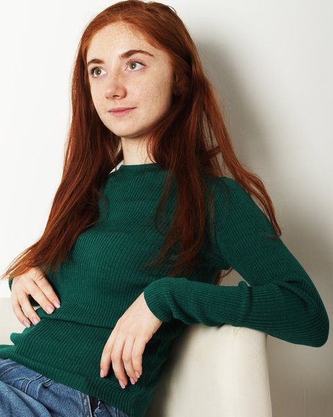 Maglia girocollo in lana e seta