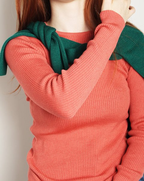 Maglia girocollo in lana e seta