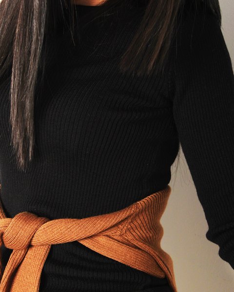 Maglia girocollo in lana e seta