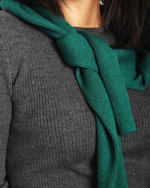 Maglia girocollo in lana e seta