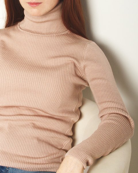 Maglia dolcevita in lana e seta