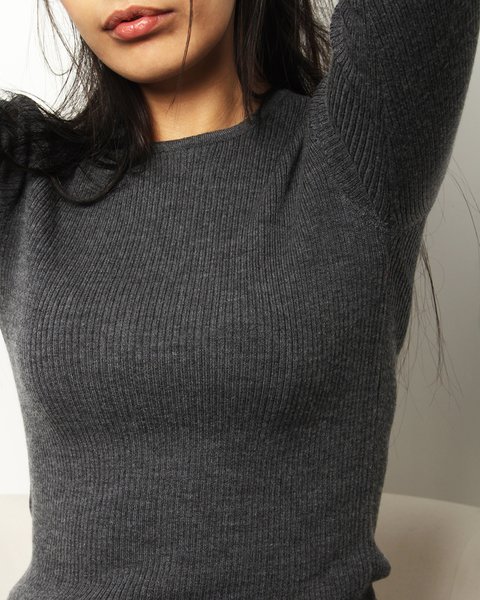Maglia girocollo in lana e seta