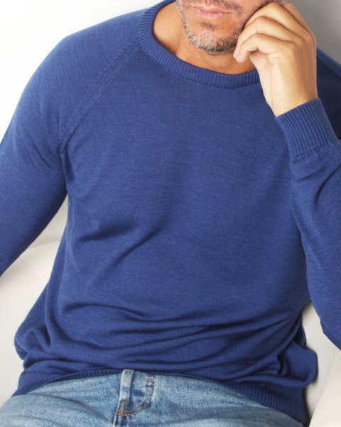 Maglia girocollo in lana e seta