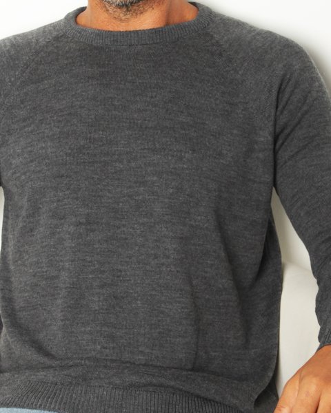 Maglia girocollo in lana e seta