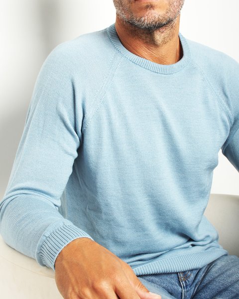 Maglia girocollo in lana e seta