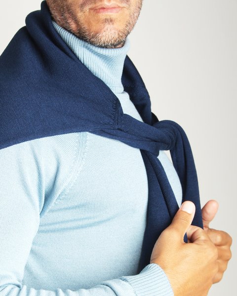 Maglia dolcevita in lana e seta