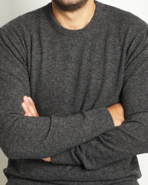 Maglia girocollo in puro cashmere