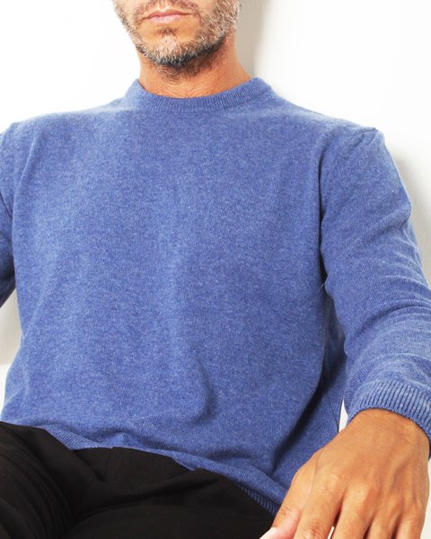 Maglia girocollo in puro cashmere