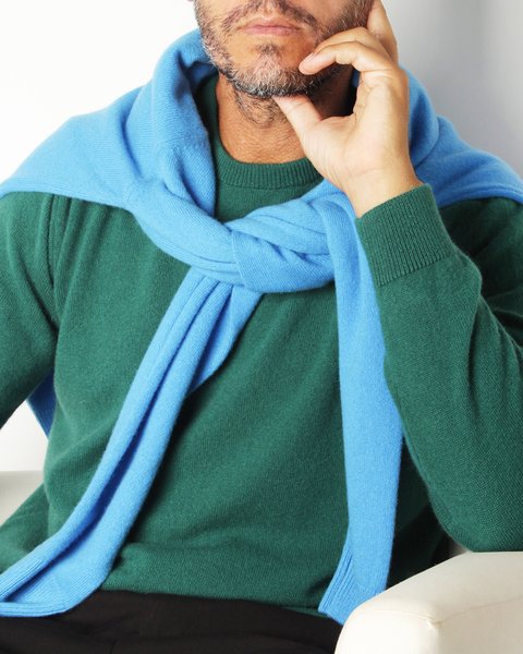 Maglia girocollo in puro cashmere