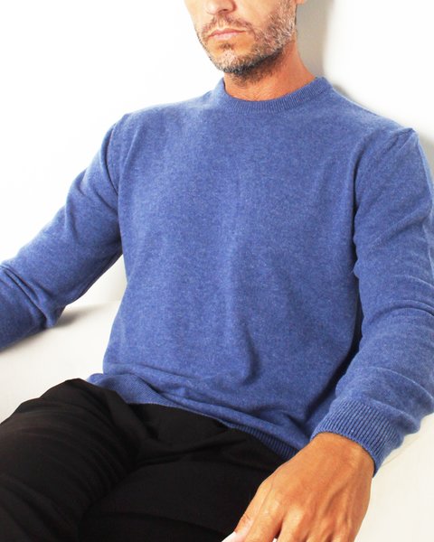 Maglia girocollo in puro cashmere