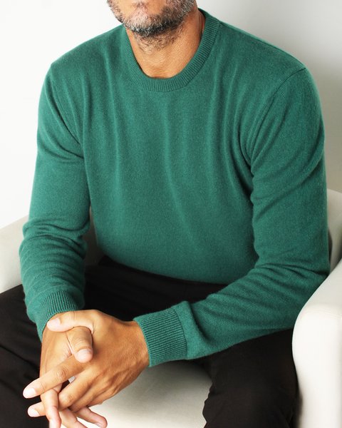 Maglia girocollo in puro cashmere