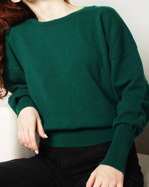 Maglia manica pipistrello in puro cashmere