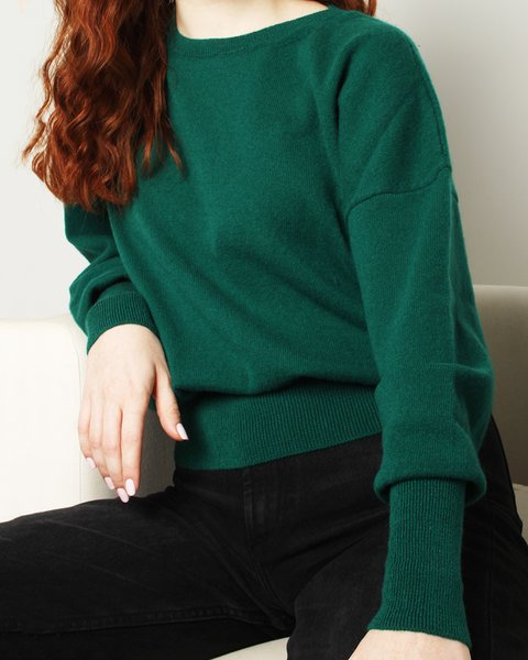 Maglia manica pipistrello in puro cashmere