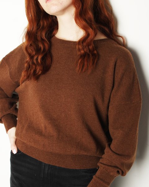 Maglia manica pipistrello in puro cashmere