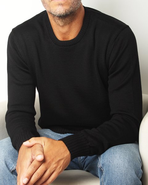 Maglia girocollo in pura lana