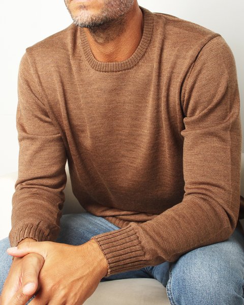 Maglia girocollo in pura lana