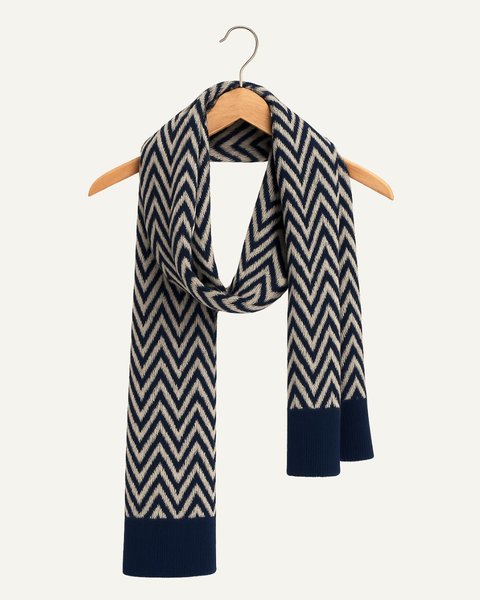 Sciarpa spina di pesce donna in pura lana merino ultrafine