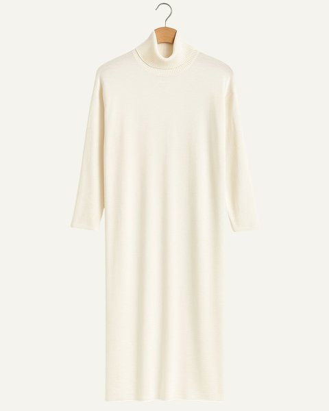 Abito dolcevita pura lana donna