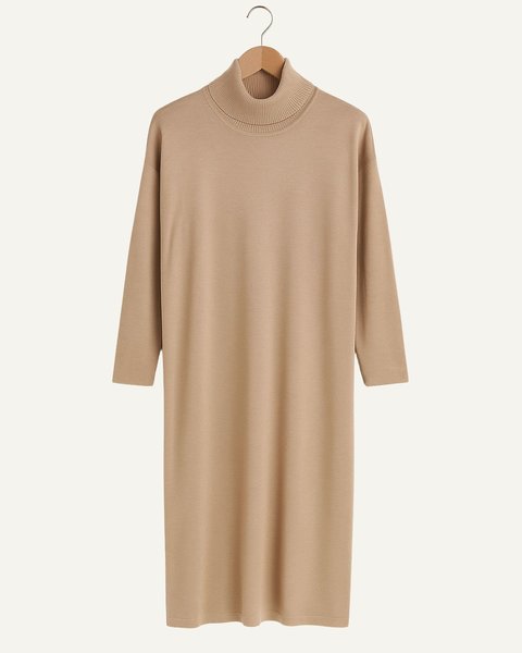 Abito dolcevita pura lana donna